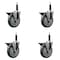 Service Caster 5'' Gray Poly Swivel 3/4'' Expanding Stem Caster Set with Brake, 4PK SCC-EX20S514-PPUB-PLB-34-4 - alternate 1